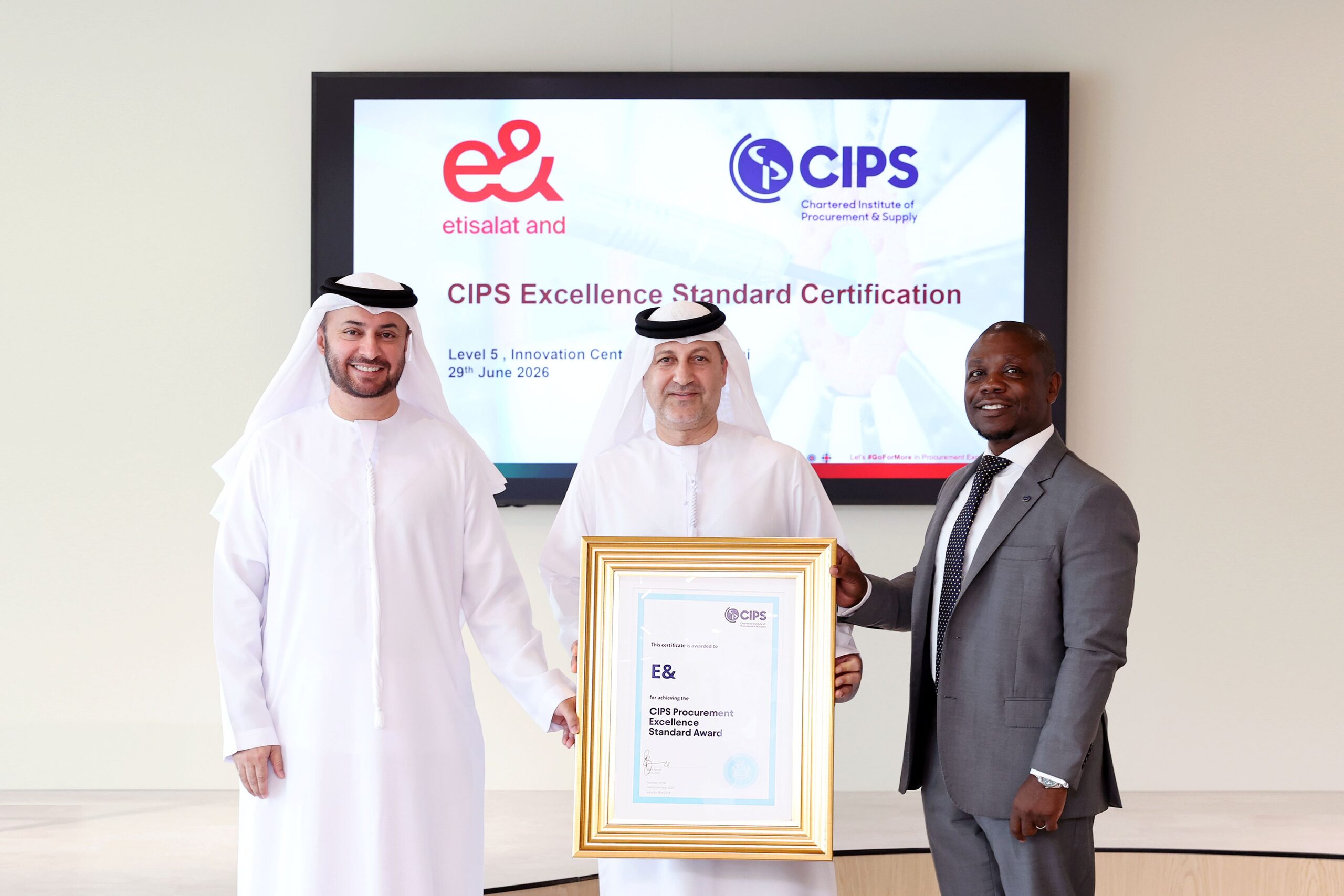 e& recognised by CIPS for procurement excellence